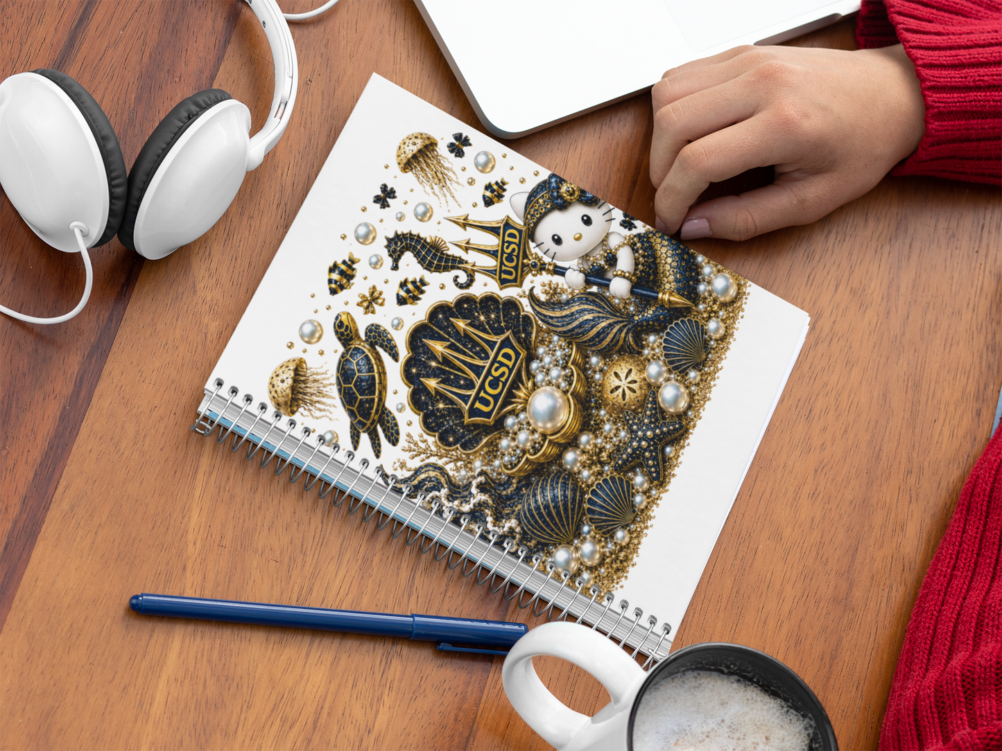 UCSD Triton Seashell Spiral Notebook — Cute Nautical Stationery