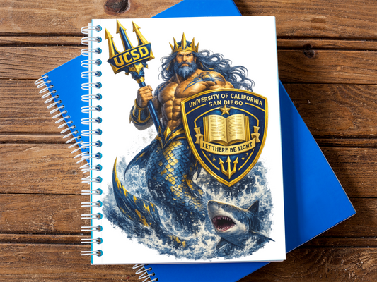 UCSD Triton Spiral Notebook — College Ruled Journal with Neptune & Shark Crest