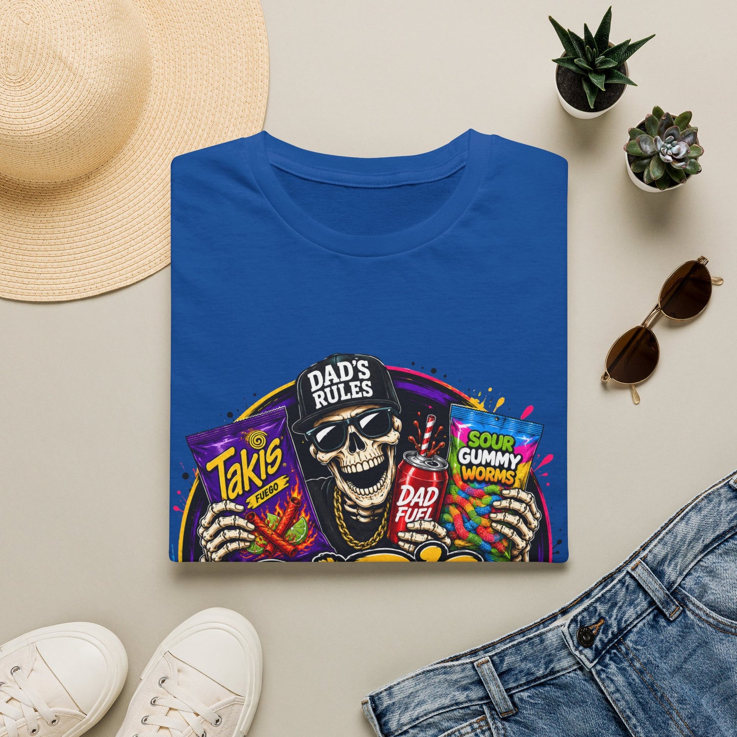 Dad's Rules T-Shirt — Funny Candy Snacking Skull Tee (Makes Sure It’s Not Poison)