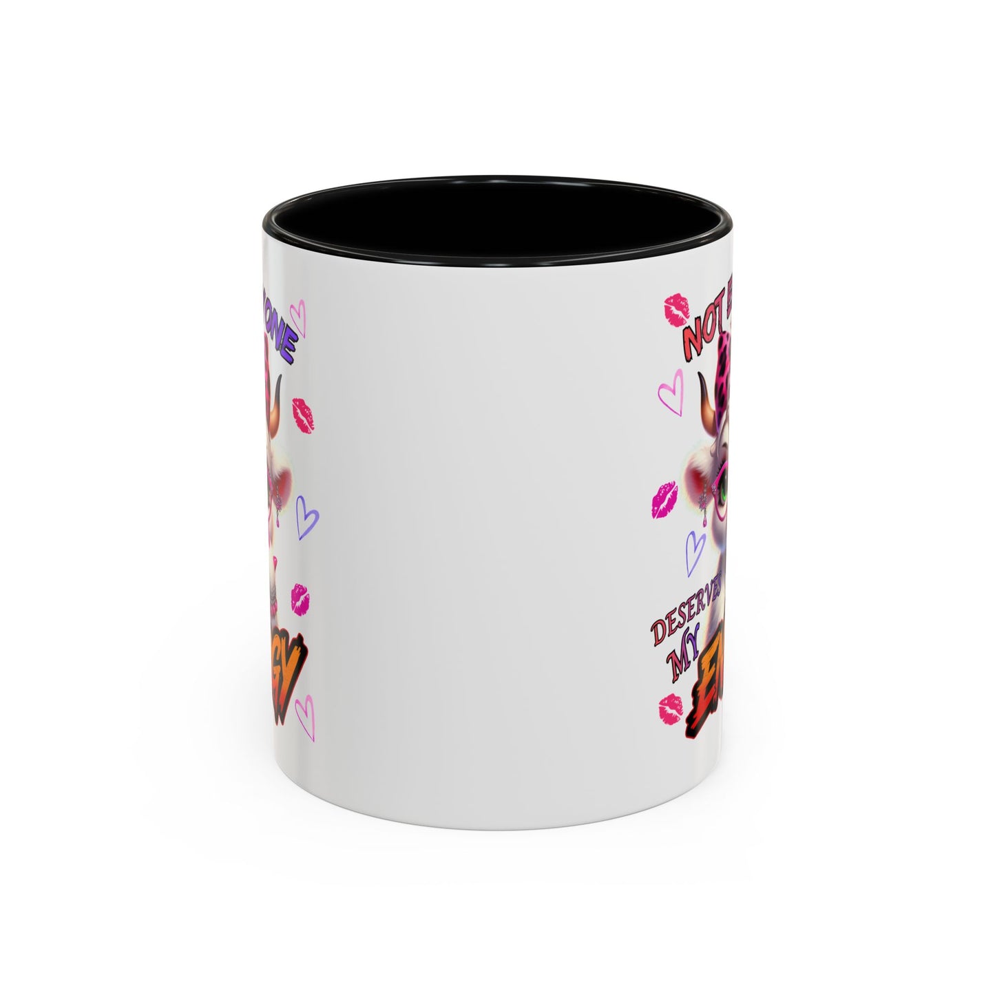 Coffee Mug — "Not Everyone Deserves My Energy" Cute Cow Accent Mug (11/15 oz)
