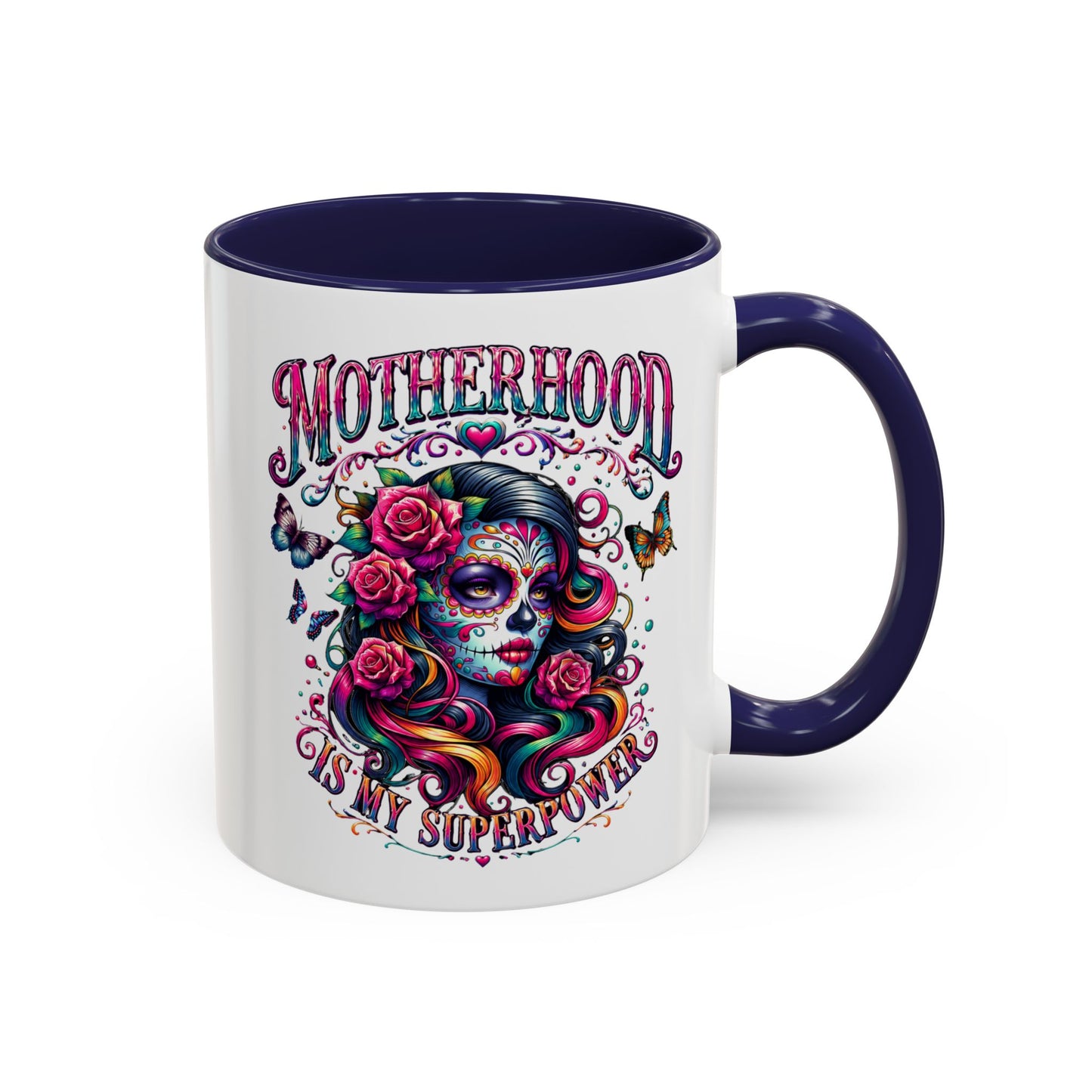 Motherhood Coffee Mug - 'Motherhood Is My Superpower' Accent Ceramic Mug (11/15oz)