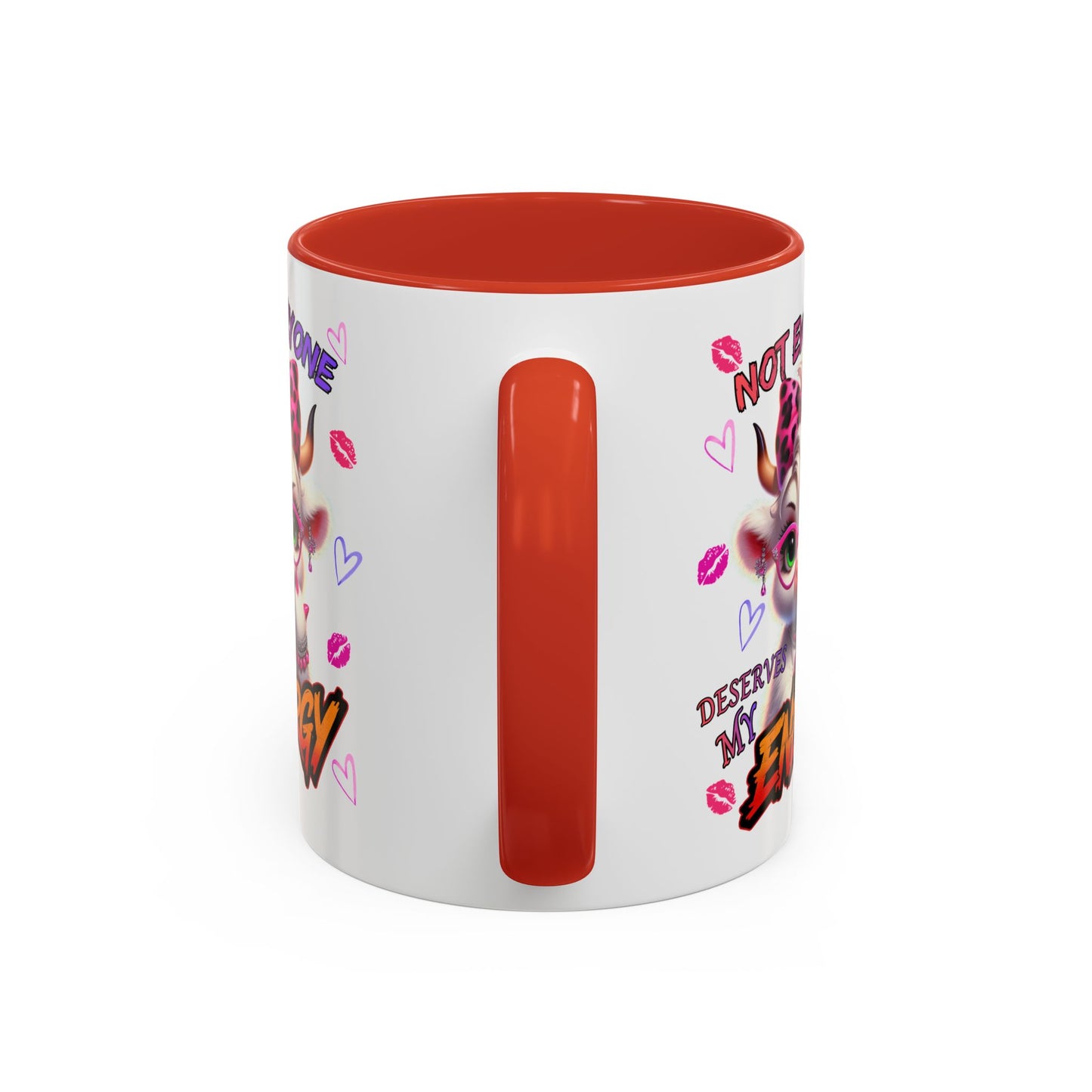 Coffee Mug — "Not Everyone Deserves My Energy" Cute Cow Accent Mug (11/15 oz)