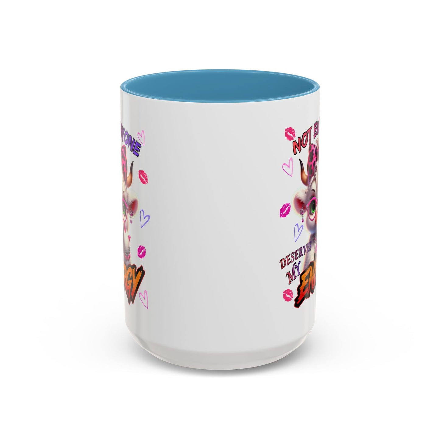 Coffee Mug — "Not Everyone Deserves My Energy" Cute Cow Accent Mug (11/15 oz)