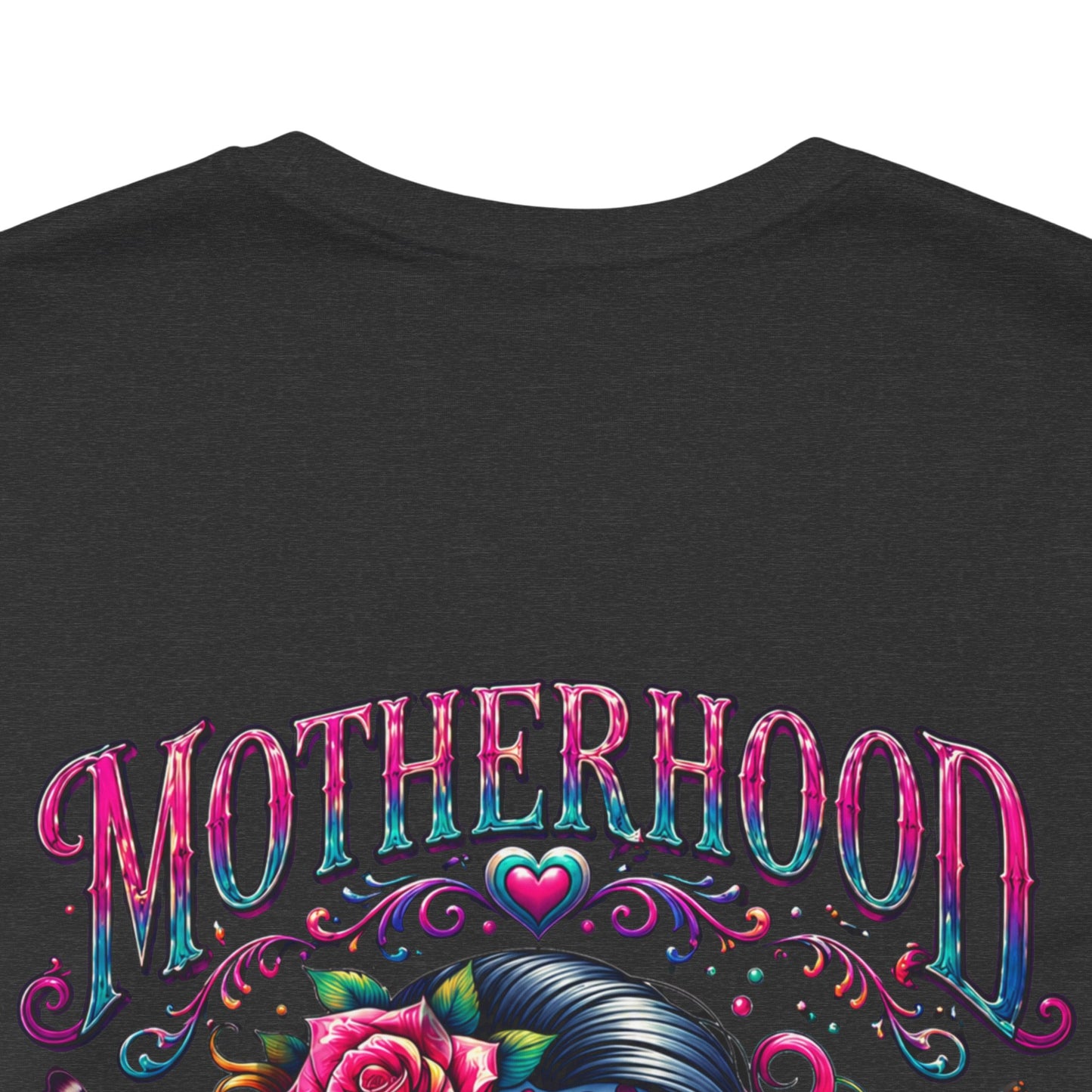 Motherhood T-Shirt — 'Motherhood Is My Superpower' Sugar Skull Mom Graphic Tee