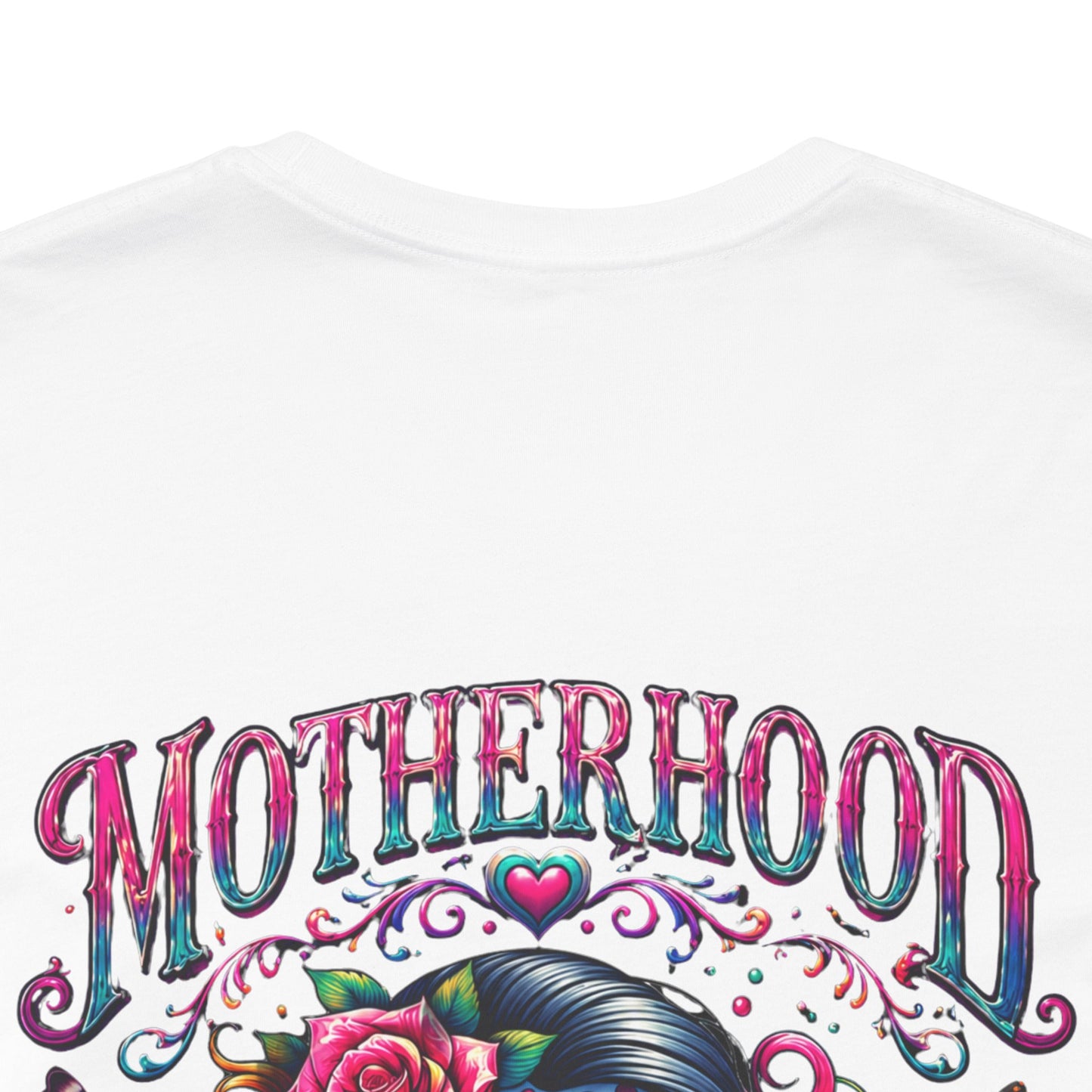 Motherhood T-Shirt — 'Motherhood Is My Superpower' Sugar Skull Mom Graphic Tee