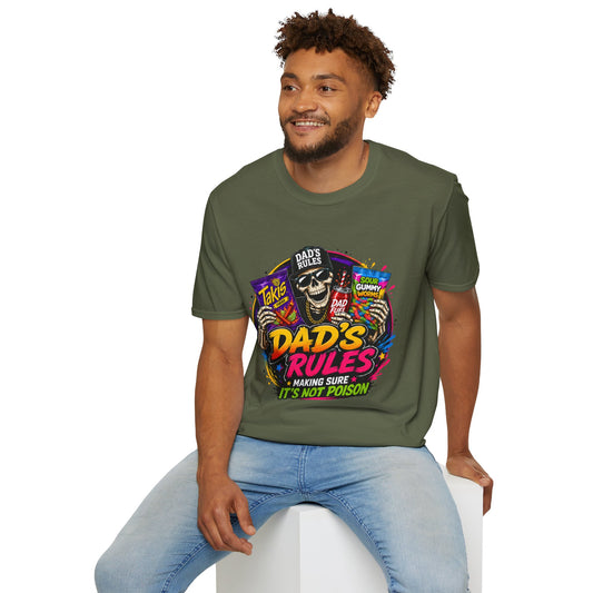 Dad's Rules T-Shirt — Funny Candy Snacking Skull Tee (Makes Sure It’s Not Poison)