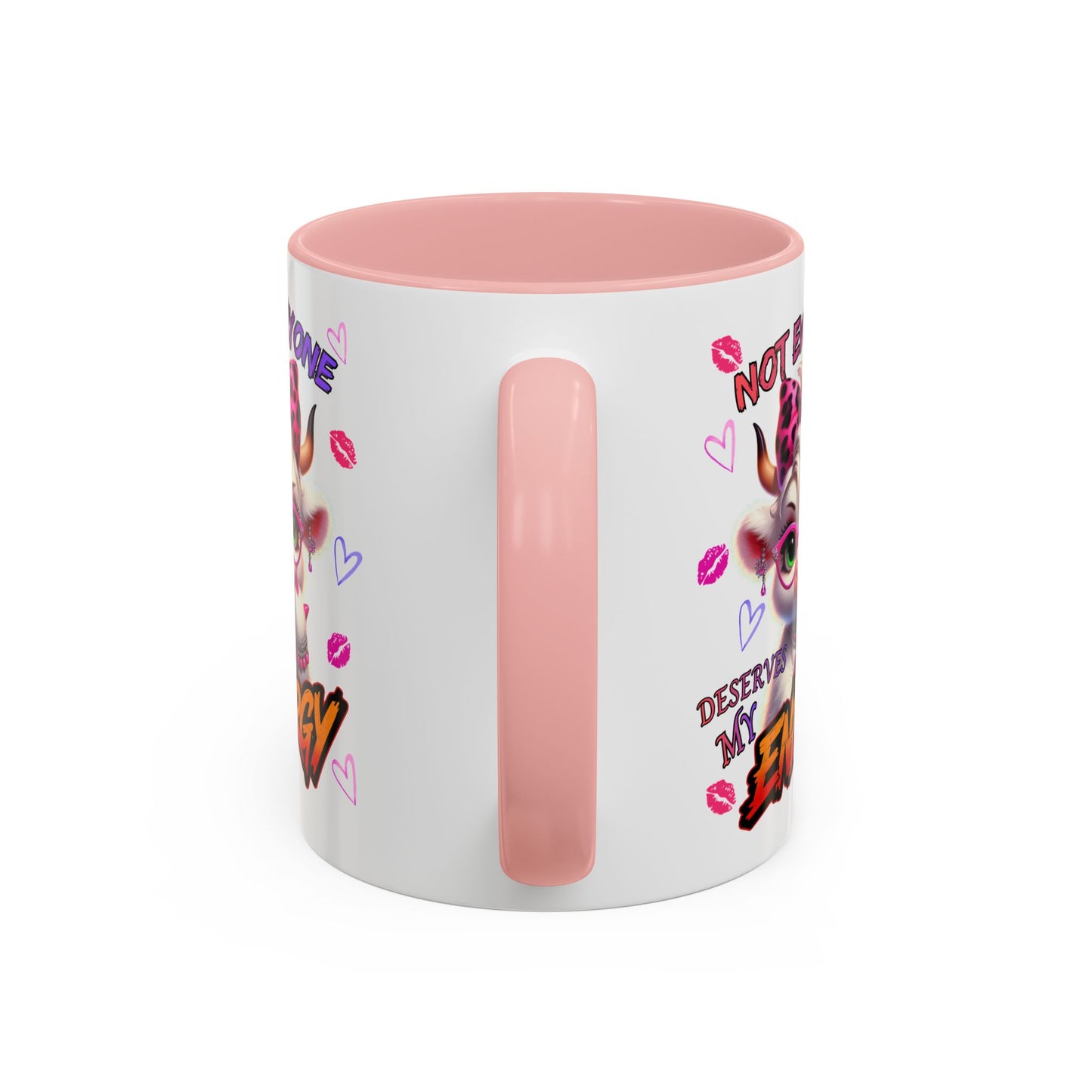 Coffee Mug — "Not Everyone Deserves My Energy" Cute Cow Accent Mug (11/15 oz)