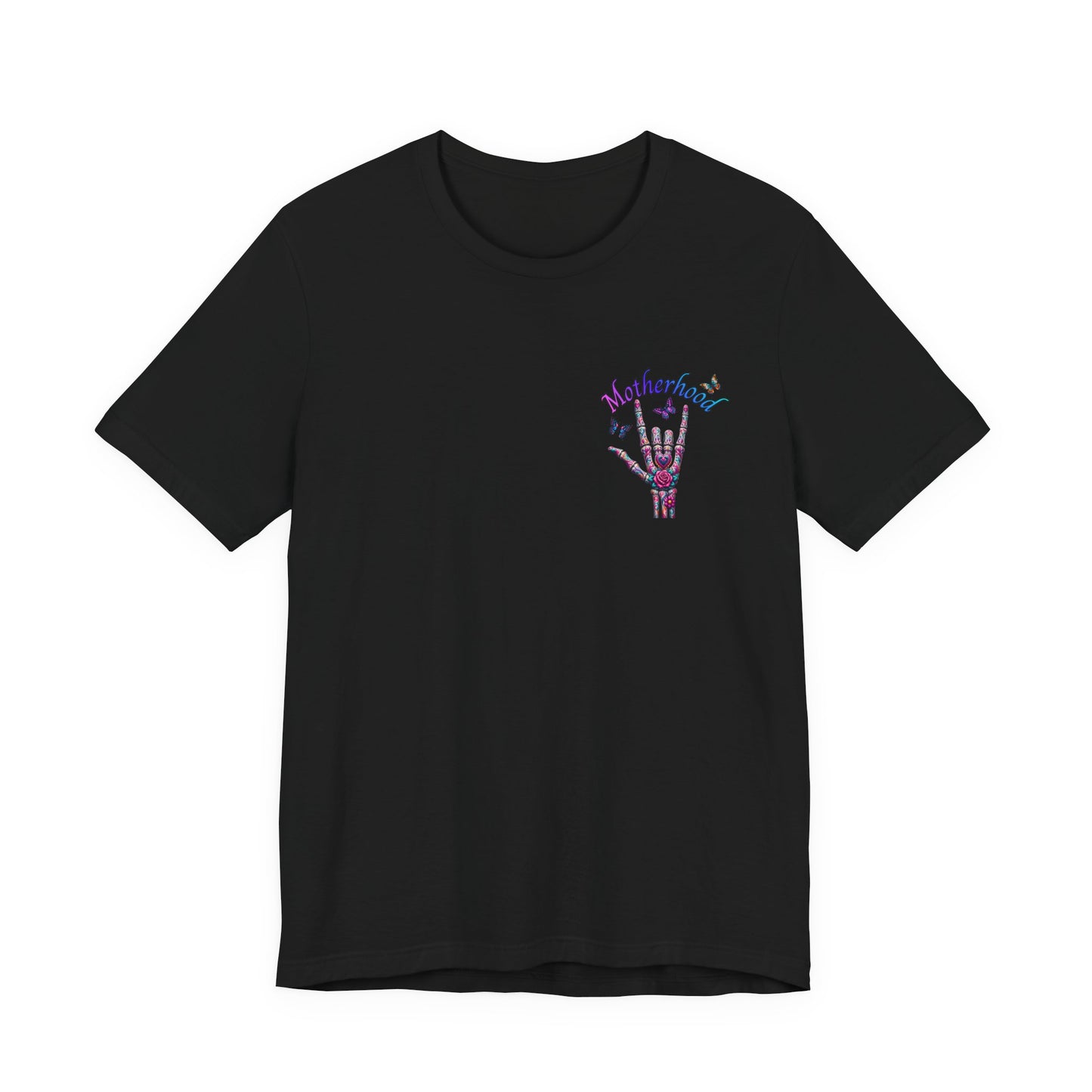 Motherhood T-Shirt — 'Motherhood Is My Superpower' Sugar Skull Mom Graphic Tee