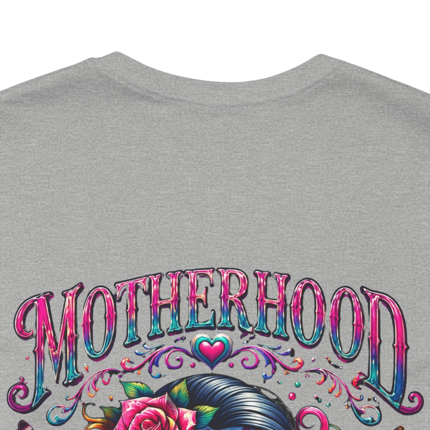 Motherhood T-Shirt — 'Motherhood Is My Superpower' Sugar Skull Mom Graphic Tee