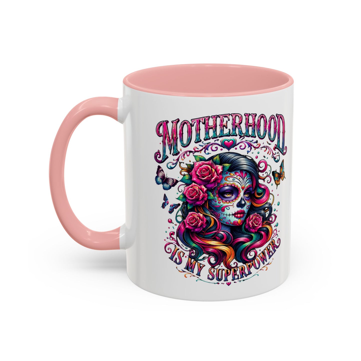 Motherhood Coffee Mug - 'Motherhood Is My Superpower' Accent Ceramic Mug (11/15oz)