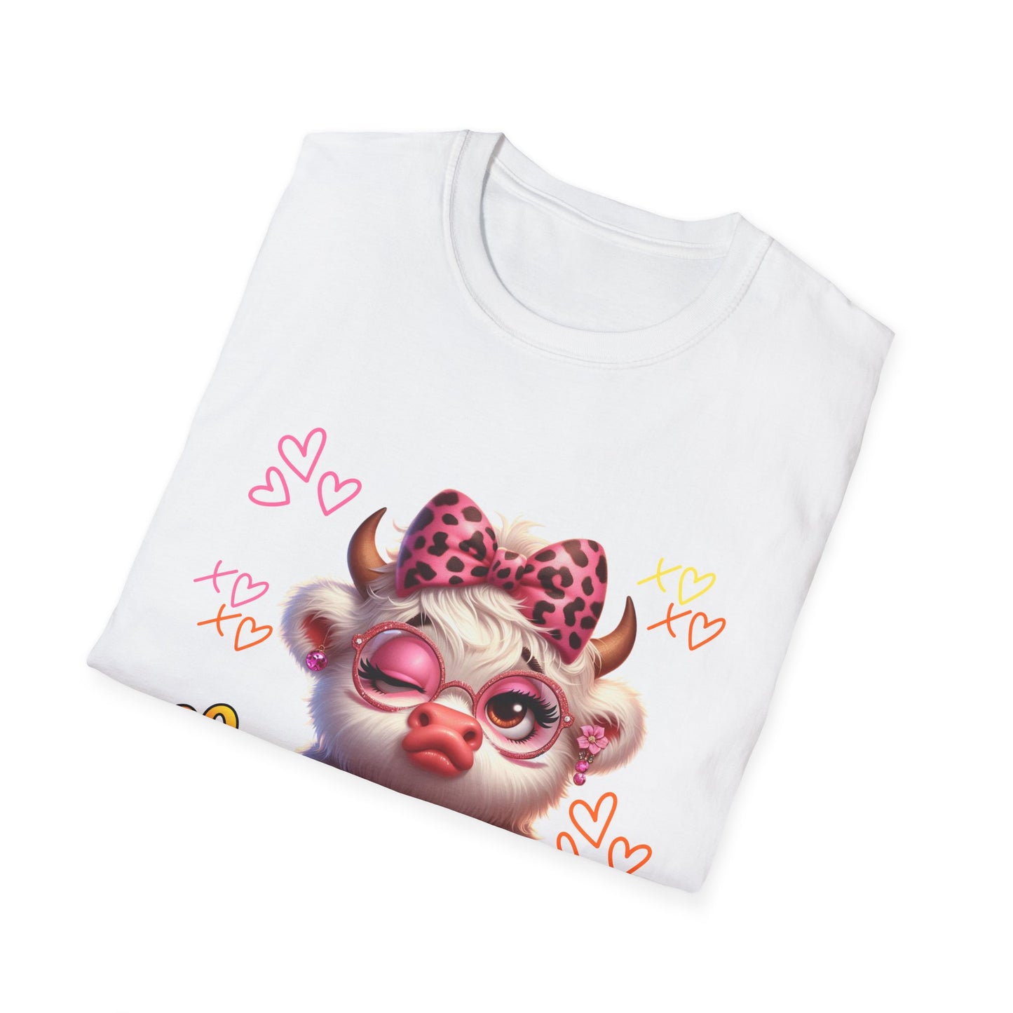 T-Shirt — "Too Real for Fake Vibes" Cute Cow Graphic Tee