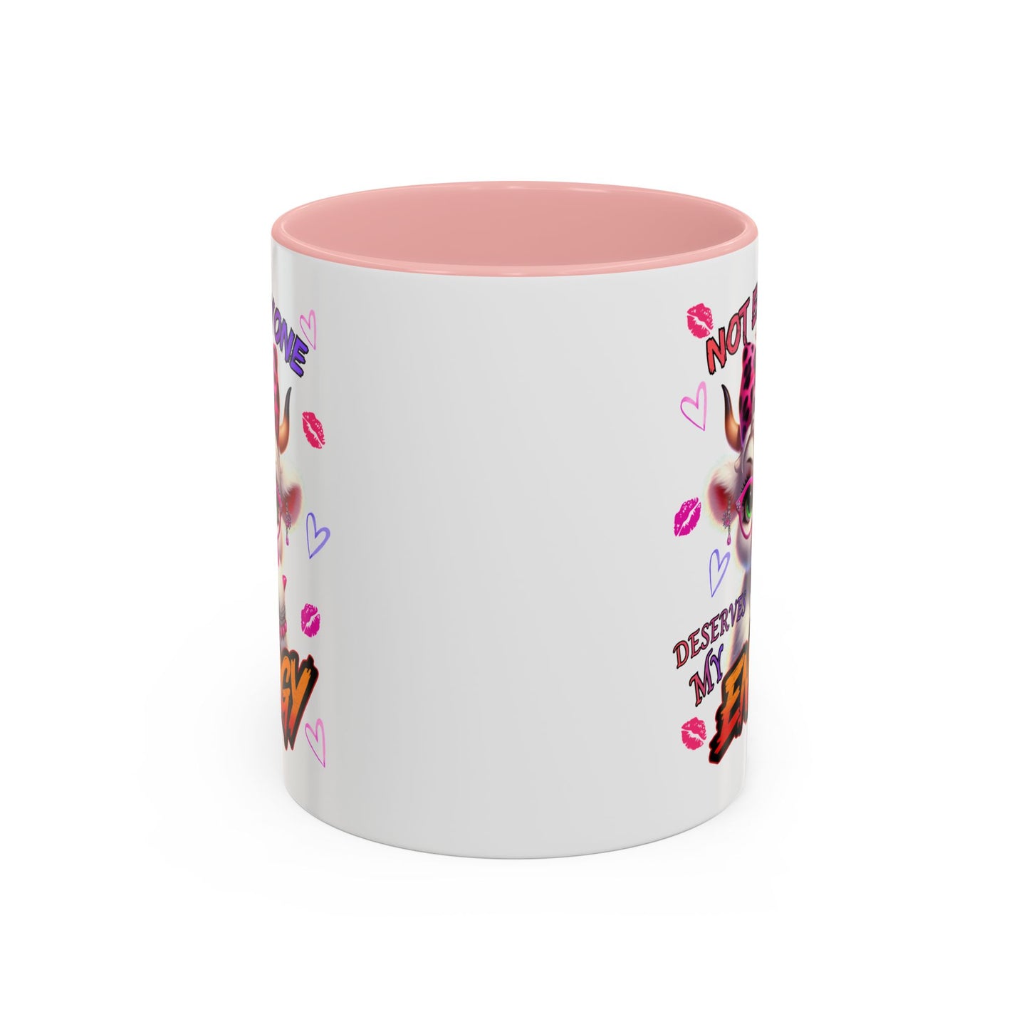 Coffee Mug — "Not Everyone Deserves My Energy" Cute Cow Accent Mug (11/15 oz)