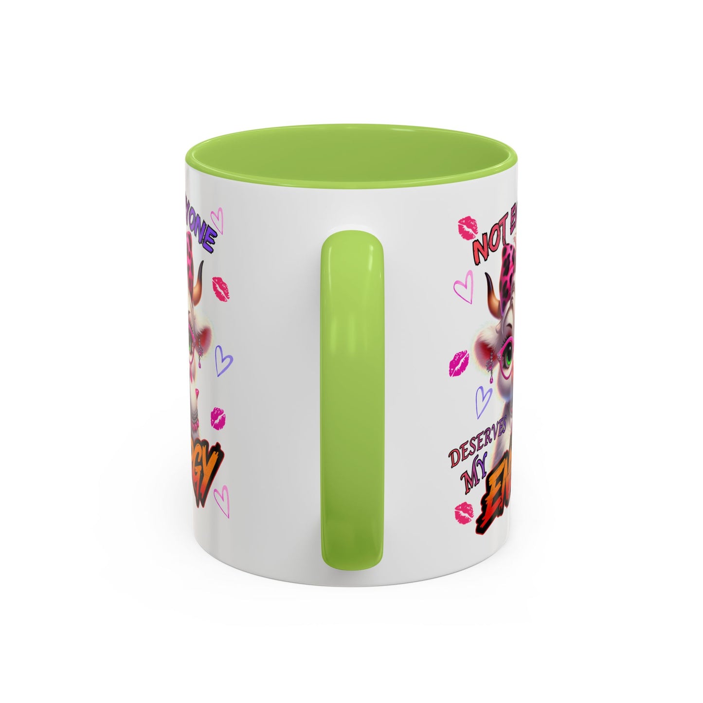 Coffee Mug — "Not Everyone Deserves My Energy" Cute Cow Accent Mug (11/15 oz)