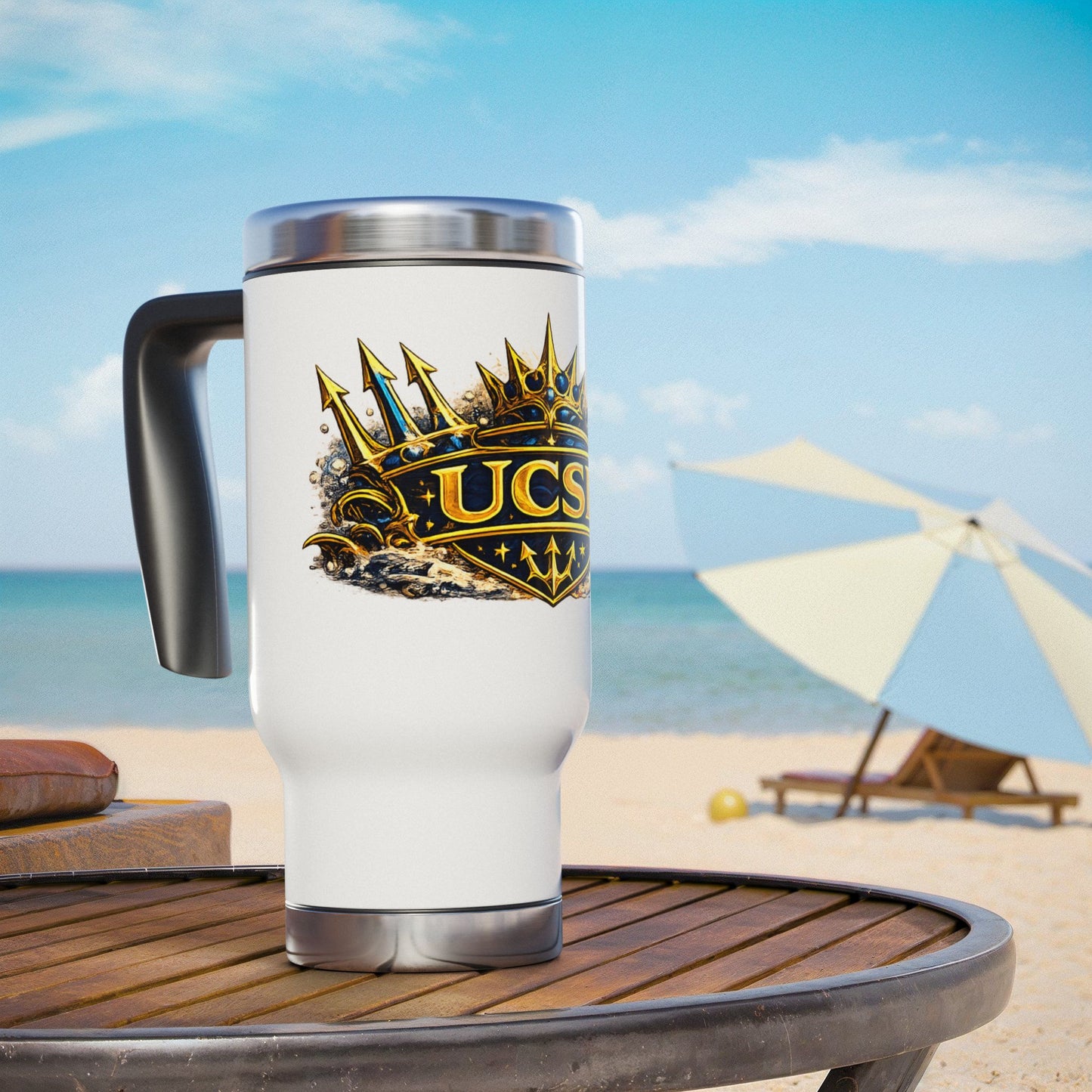 UCSD Crown Stainless Steel Travel Mug (14oz)