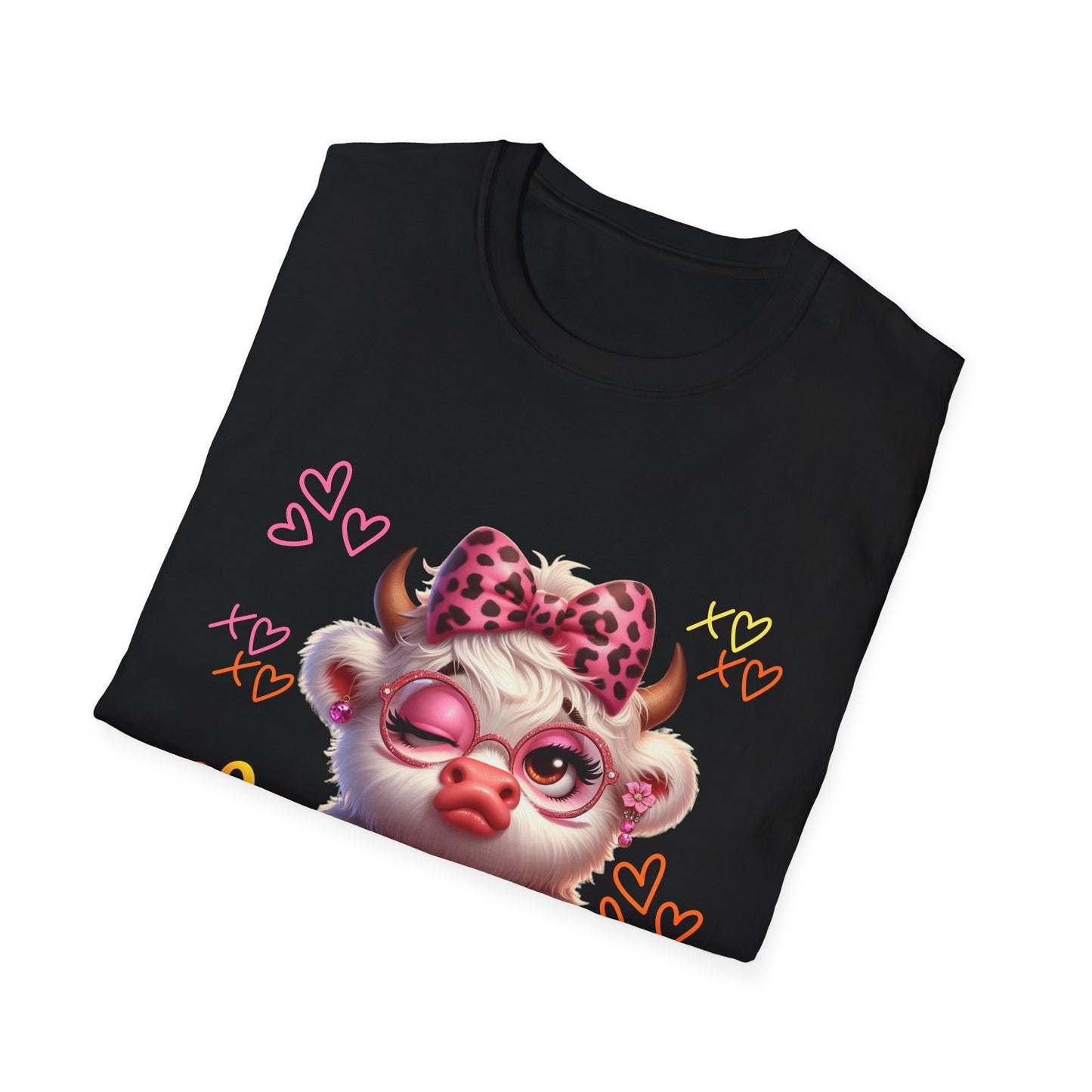 T-Shirt — "Too Real for Fake Vibes" Cute Cow Graphic Tee