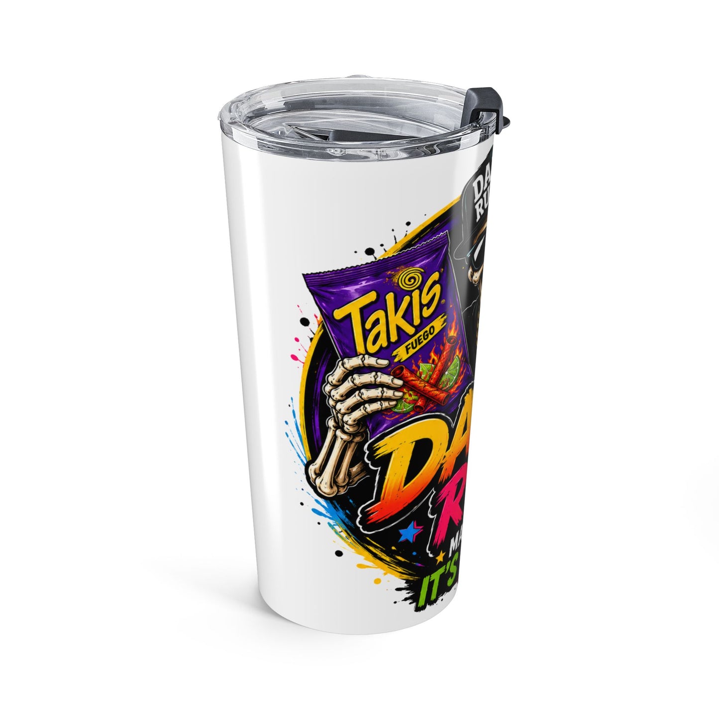 20oz Dad’s Rules Stainless Steel Tumbler — Funny Skull 'Dad Fuel' Travel Mug