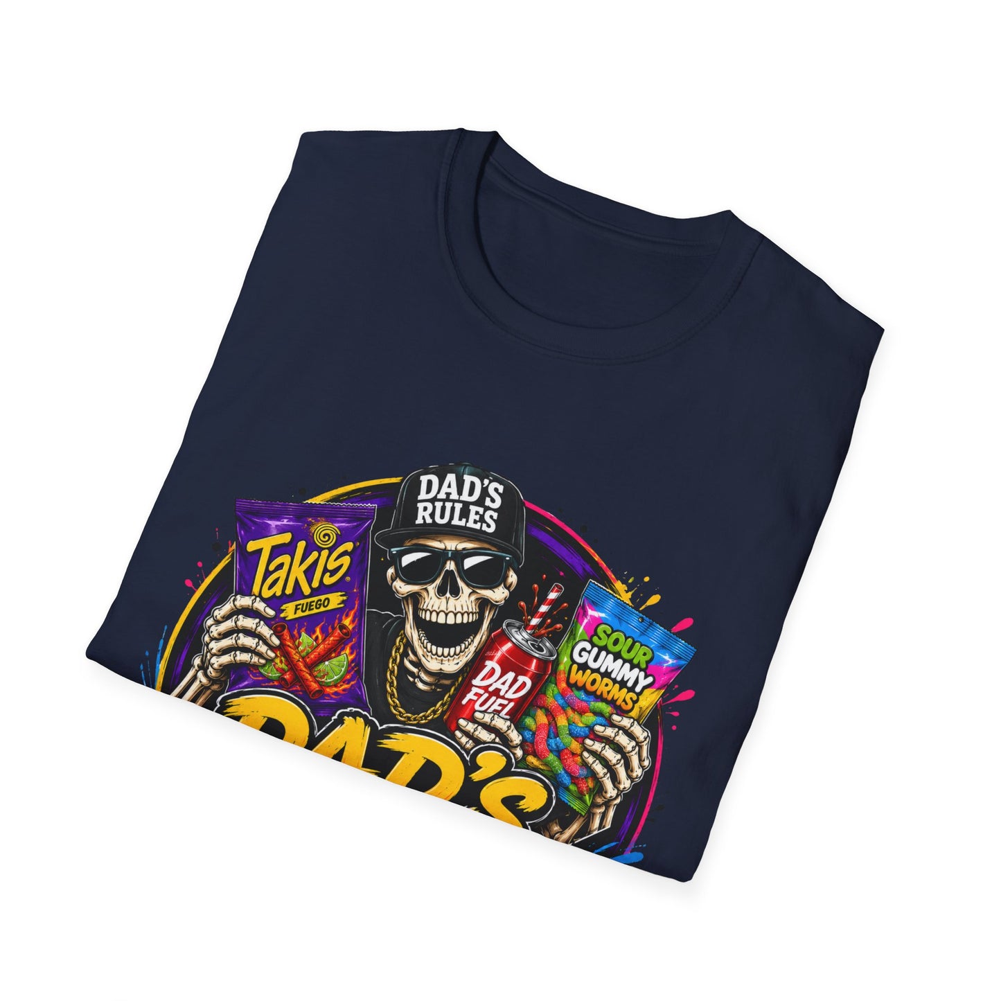 Dad's Rules T-Shirt — Funny Candy Snacking Skull Tee (Makes Sure It’s Not Poison)