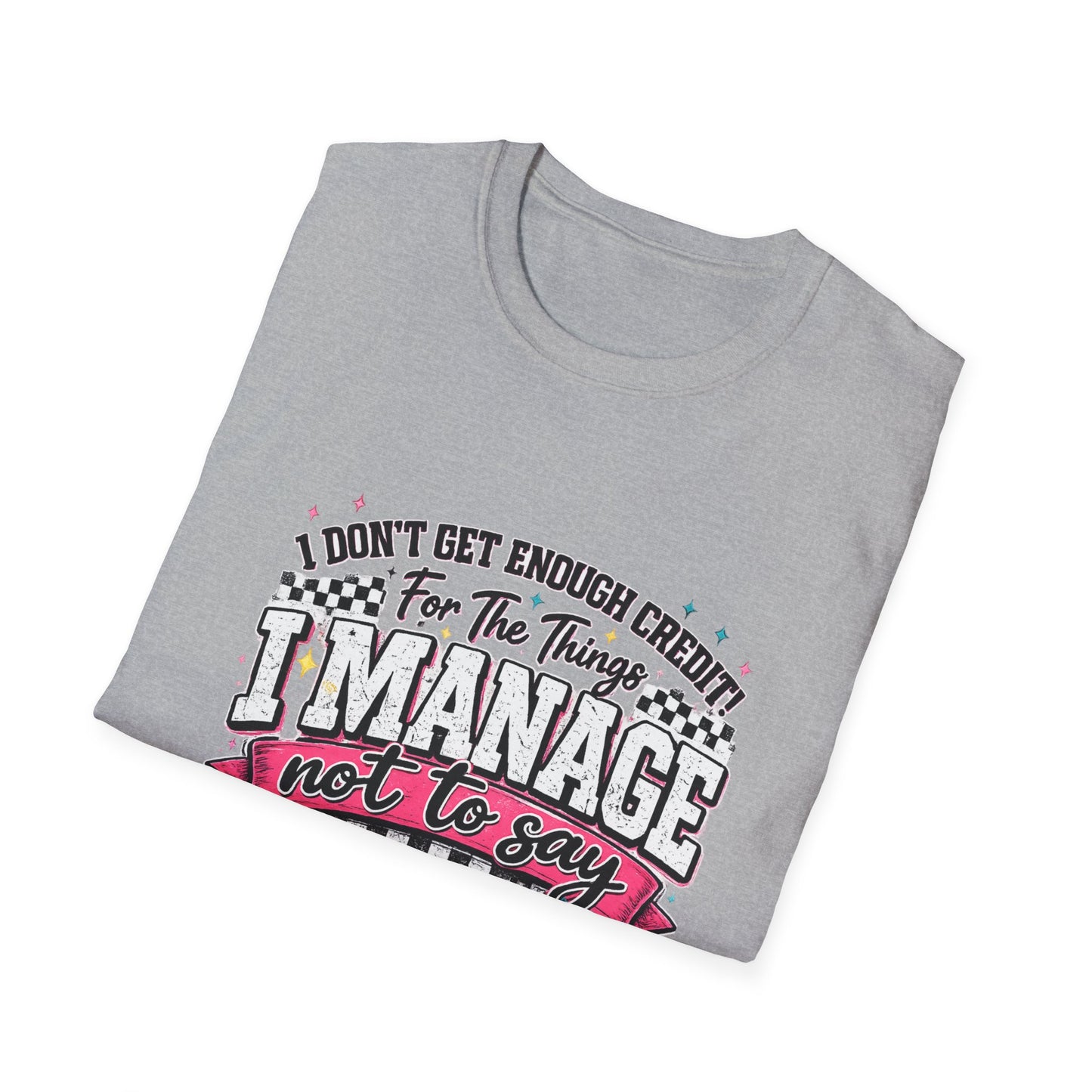 I Manage Not To Say Funny Emoji Crewneck T-Shirt – Humorous Self-Control Graphic Tee