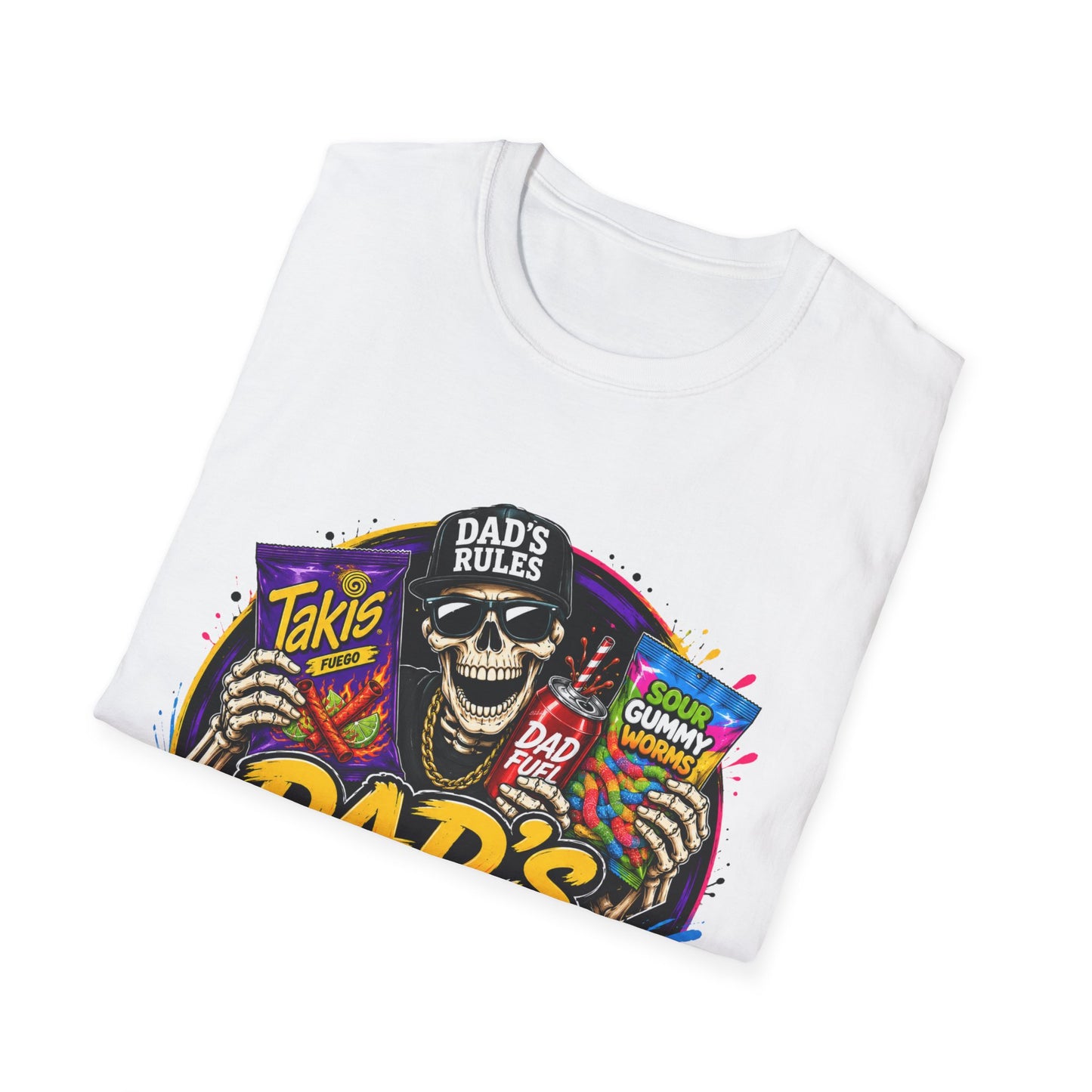 Dad's Rules T-Shirt — Funny Candy Snacking Skull Tee (Makes Sure It’s Not Poison)