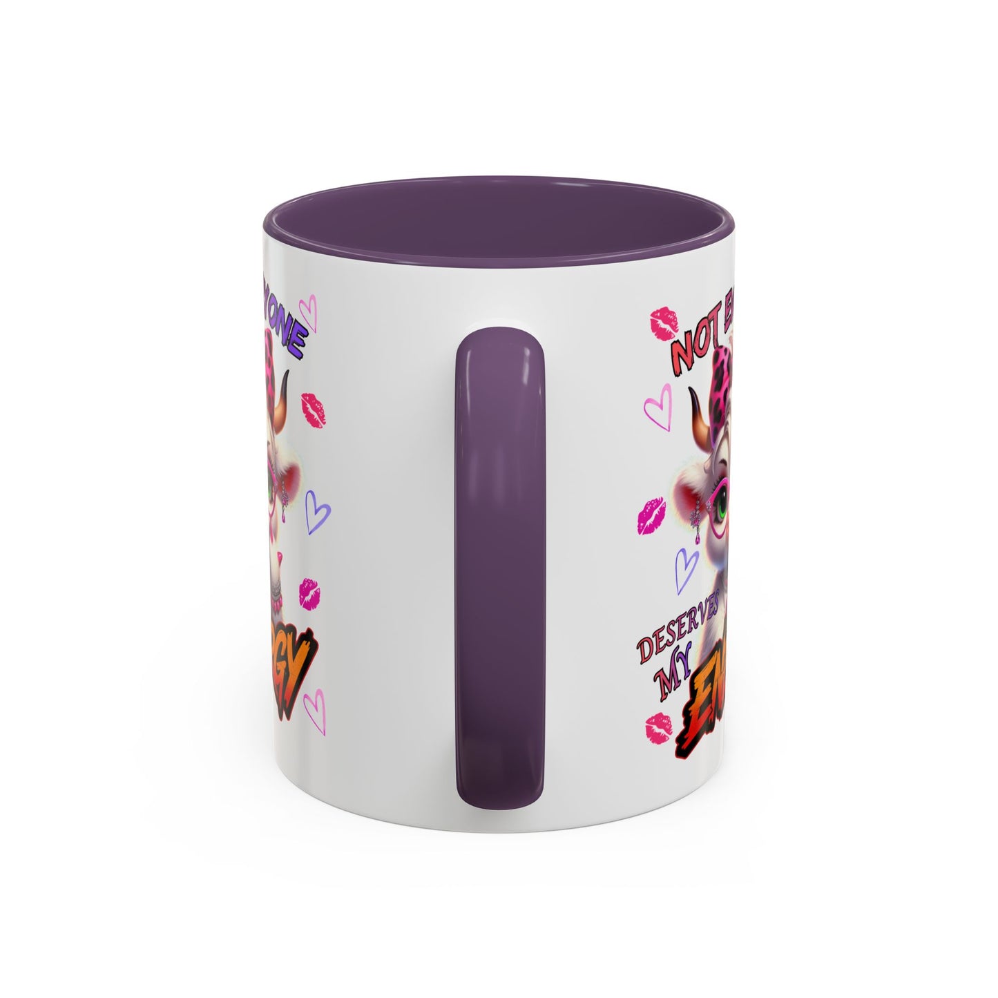 Coffee Mug — "Not Everyone Deserves My Energy" Cute Cow Accent Mug (11/15 oz)