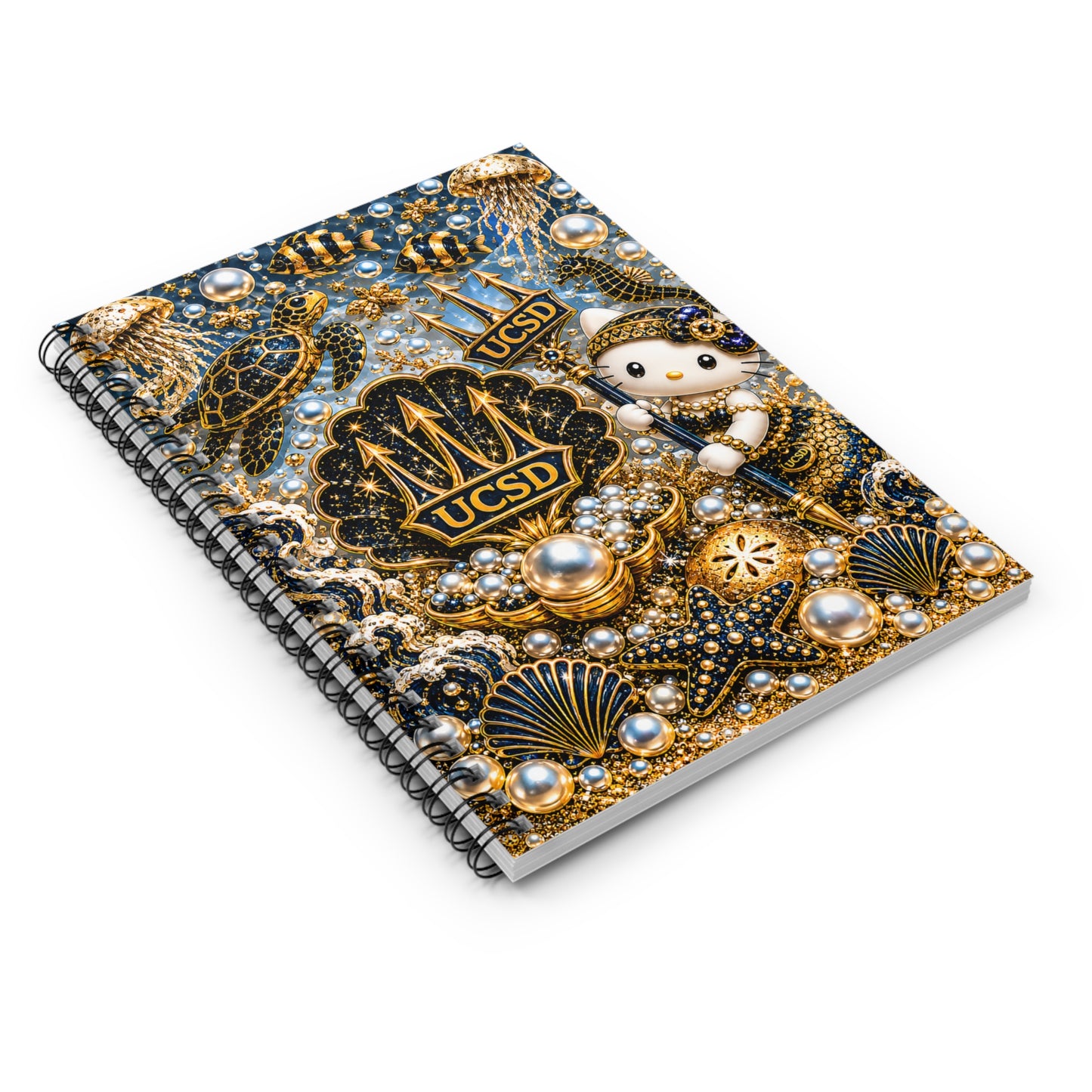 UCSD Triton Hello Kitty Spiral Notebook — Cute Campus Journal, Ruled College Notebook