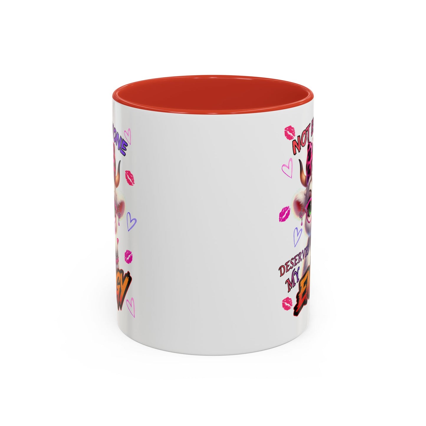 Coffee Mug — "Not Everyone Deserves My Energy" Cute Cow Accent Mug (11/15 oz)