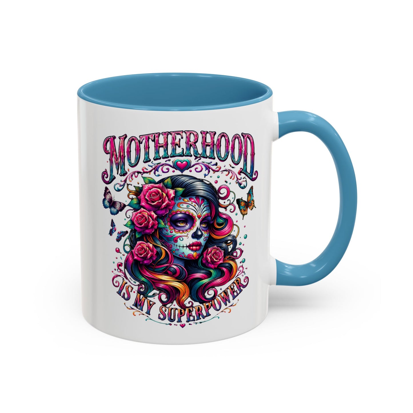 Motherhood Coffee Mug - 'Motherhood Is My Superpower' Accent Ceramic Mug (11/15oz)